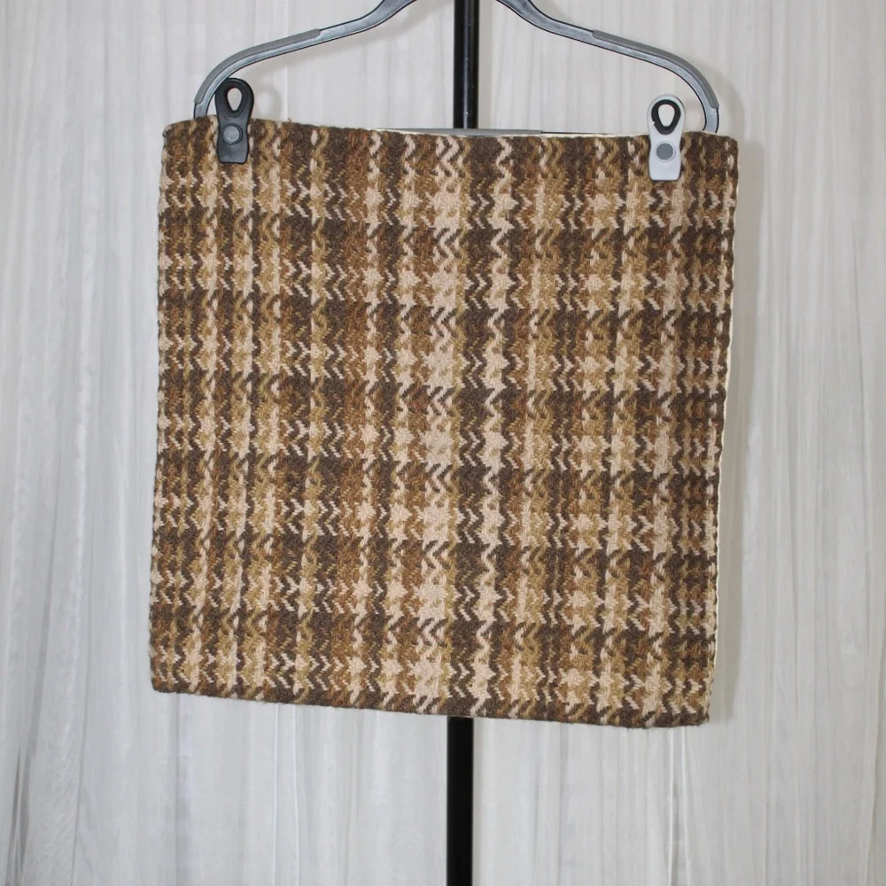 West Elm Textured Woven Pillow Cover – Brown & Cream Chevron Stripe.